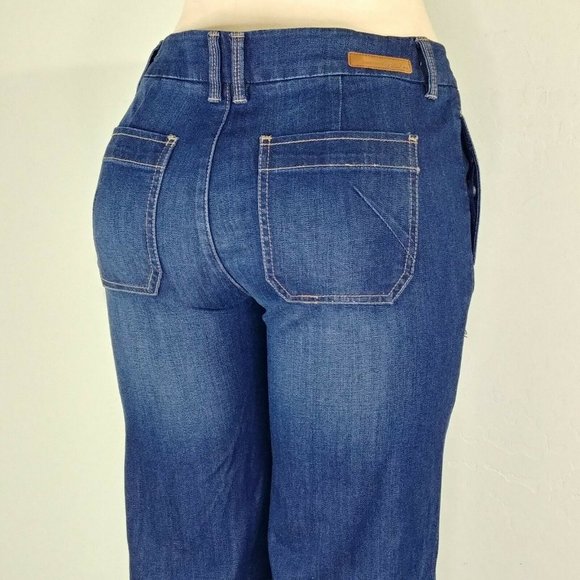 Level 99 Flared Wide Leg Women's Blue Denim Jeans - Picture 8 of 12